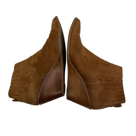 Brown Wedge Heel Ankle Booties Women's Casual Fashion Boots - Picture 5 of 11